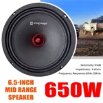 6.5Inch Universal Car Speaker 650W Midrange Audio Car Speaker Auto Music Stereo Enhanced Hifi Car Stereo Sound Mid-range Speaker