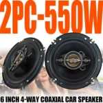 6 inch (2*550W) 1100W Car Audio Coaxial Speaker Audio Tiltable Bass Speaker Full Frequency Universal HiFi Car Stereo Subwoofer