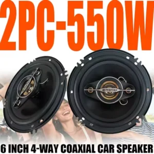 6 inch (2*550W) 1100W Car Audio Coaxial Speaker Audio Tiltable Bass Speaker Full Frequency Universal HiFi Car Stereo Subwoofer