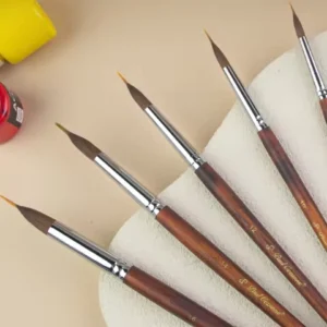 6-pack Real Wood Rod Nickel-Plated Copper Tube Watercolor Animal Hair Pencil For Sketching And Outlining