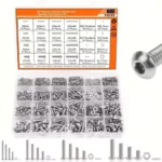 600pcs Stainless Steel Hardware Kit - M2,M3,M4,M5 Sizes with Button Head Screws,Bolts,Washers & Nuts