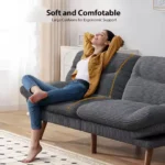66 Inch Modern Corduroy Futon Convertible Sofa Bed Recliner Sleeper with Adjustable Backrest & Armrests, Comfort Home Furniture,