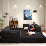 79" Boneless Corduroy Convertible Sofa Bed Foldable Memory Foam Compressed Modular Couch in a Box for Customized Comfort