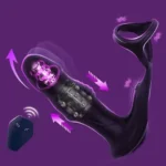 9 Wiggling Swaying Vibrating Anal Vibrator with Cock Ring Thrusting Prostate Massager 3 Powerful Motors Butt Plug