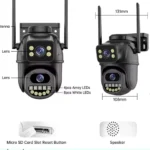 9MP 4K xiaolian PTZ Wifi Camera with Dual Lens Dual Screens AI Human Detection Wireless Outdoor CCTV Security High-speed memory