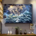 Abstract Religion Art Jesus Christian Poster,waves,save A Person Canvas Painting Wall Prints Picture for Living Room Home Decor