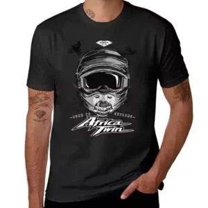 Africa Twin Motorbike Adventure T-Shirt Korean Fashion Quick Drying Tops Graphics Plain Black T Shirts Men Motorcycle Clothing