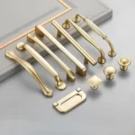 Alloy Kitchen Cupboard Door Pulls Drawer Knobs Furniture Handle Hardware American Style Cabinet Handles Matte Gold Aluminum