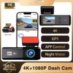 Aprilboy WIFI GPS Car Dash Cam HD 4K Car DVR Front and Rear Dual Lens Auto Car Camera Night Vision G-Sensor 24H Parking Monitor