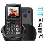 Artfone C1+ Bar Senior Mobile Phone With Free Charging Dock Big Rubber Keypad For Elderly Dual Sim One Key SOS FM 1400mAh