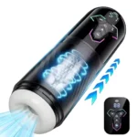 Automatic Piston Telescopic Heated Male Masturbator Cup with 10 Vibrations and 5 Suction Modes Penis Pump LCD Sex Toys for Men