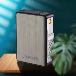 Automatic Pop Up Cigarette Cases, Waterproof Cigarette Storage Box, Plasma Arc Lighter, Plastic Tobacco Holder Box, USB Charge