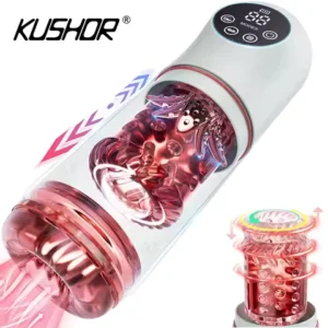 Automatic Rotating Sucking Male Masturbator Penis Pump Thrusting Licking Sex Machine Stroker Pocket Pussy Adult Sex Toys for Men