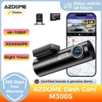 AZDOME Dash Cam M300S 4K+1080P Dual Dash Car Camera Built-in WiFi GPS ADAS Car DVR 24H Parking Mode Night Vision Black Box