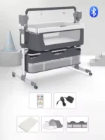 Baby Bassinet,Automatic Electric Rocking with Remote,Newborn Bedside Bassinet, Foldable Travel Co-Sleeper for Infant SteAnny