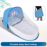 Baby Bed Crib Convenient Folding Anti-crush Middle Bed with Mosquito Net Comfortable Mattress Travel Crib for Newborn Camping