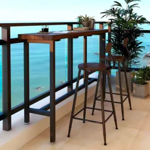 Balcony Tavern Bar Table Solid Wood Lean Against The Wall Design Restaurant Bar Table Senior Mesa Long Furniture Tavolo Dj FYBT