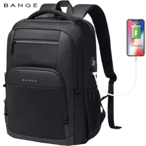 BANGE Lightweight 15.6 inch Laptop Backpack Waterproof USB Charge Port Multifunctional Travel Hiking School Bag Mochila for Men