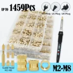 Brass Insert Nut Heat Set Thread Insert M2 M3 M4 M5 M6 Soldering Iron Tip Copper Insertion Nut Tool Kit for Plastic 3D Printing