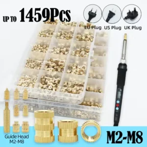 Brass Insert Nut Heat Set Thread Insert M2 M3 M4 M5 M6 Soldering Iron Tip Copper Insertion Nut Tool Kit for Plastic 3D Printing