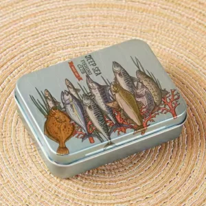 Cartoon Rectangular Tin Tobacco Flip Cover Case Small Card Fishing Tool Storage Box Packaging Iron Box Hairpin Jewelry Metal Box