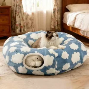 Cat Tunnel Bed Interactive Toys Washable with Ball Tunnel Cat Bed Cave Interactive Toys for Kitten Puppy Small Dog Bunny Pet