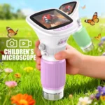 Children's handheld microscope with rotating focus and 2.4-inch high-definition screen for outdoor children's science microscope