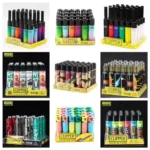 CLIPPER Grinding Wheel Original Butane Lighter Interesting Personality Pattern Refillable Gas Lighters Use Collection 24 pieces