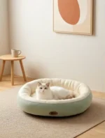 Cozy Oval Snuggle Pet Bed, Plush & Thickened Cat Bed Warm and Secure Bed for Cats and Small Medium Dogs, All Seasons