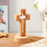 Cross Wood Standing Wall Wooden Religious Christian Table Decoration Gifts Holy Church Religious Ornament Statue
