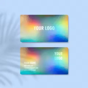 Customized 320G600G special laser holographic effect shiny laminated wedding invitation letter thank you for the business card