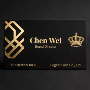 Customized black card, cotton paper, gold foil, high-end business card production, embossed business card
