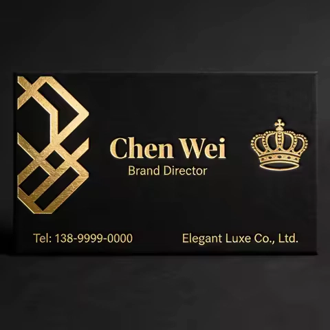 Customized black card, cotton paper, gold foil, high-end business card production, embossed business card
