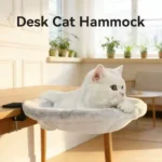 Desk Cat Hammock Bed for Office Table â 20KG Load Capacity, Soft Plush Pet Perch with Adjustable Clamp