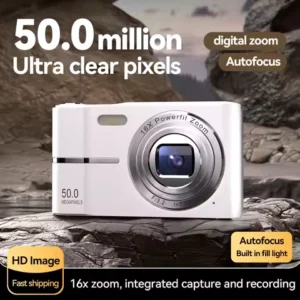 Digital Cameras1080P Camera 44MP Camera Portable Compact Camera with 2.4 Inch LCD Screen16x Digital Zoom, 32G Micro Memory Card