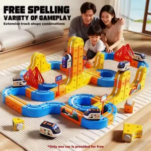 DIY Assemble Magnetic Track Train Toys for Kids Electronic Magical Rail Car Construction Children Educational Toy Christmas Gift
