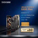 DOOGEE S300 Plus Rugged Phone 5G Android 16 Gemini AI LED Light Display Array 12GB 1TB 11000mAh 120W 6.78'' Screen Smartphone