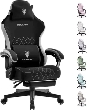 Dowinx Fabric Gaming Chair Ergonomic Computer Chair with Footrest