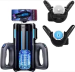 Dual Handles Leten King Sex Machine Electric Thrusting Male Masturbator Orgasm Adult Toys 2 Soft Sleeve Voice Penis Stimulator