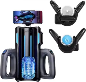 Dual Handles Leten King Sex Machine Electric Thrusting Male Masturbator Orgasm Adult Toys 2 Soft Sleeve Voice Penis Stimulator