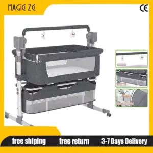 Electric Bluetooth Baby Crib Luxury Portable Baby Bed Baby Easy to Clean Travel Bed with Mattress Cradle for Newborns Infant Cot