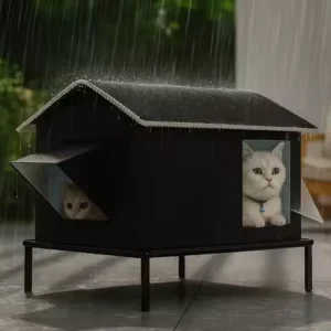 Elevated Pet House-Bed Moisture-Proof Design Cat House Weatherproof for Indoor or Outdoor Use Fits Small or Medium Pets