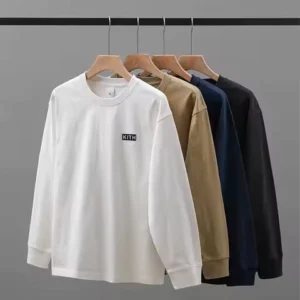 Embroidery Cotton 100% Long-sleeved Men's T Shirt 2025 New Round-collar Solid-color women T-shirt for Male Tshirt Man Tops Tees