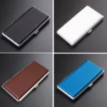 enlarged PU Leather Metal Cigarette Case Holds 14 Cigarettes for Cigarettes,Extra long cigarette case