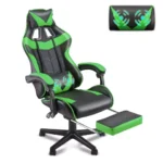 Ergonomic Adjustable Gaming Chair with Footrest Headrest Lumbar Support for Office Home Computer Desk, Jungle Green, Customized