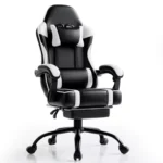 Ergonomic Gaming Chair with Footrest, High-Back Video Game Chair Computer Chair, Office Chair with Headrest and Lumbar, PU Leath