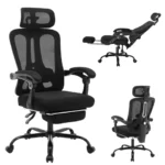 Ergonomic Office Chair Adjustable Lumbar Support Home Swivel Task Chair with Headrest Footrest Mesh High Back Gaming Chairs