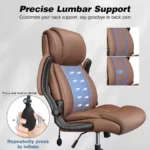 Ergonomic Office Chair - Home Desk Computer Chair, Leather High Back Executive Chairs with Adjustable Lumbar, Customized