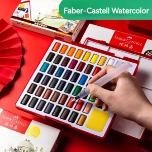 Faber Castell 24/36/48 Colors Watercolor Paint Set with Water Brush Pens Sponge Art Supplies For Artists Student Painting Lovers