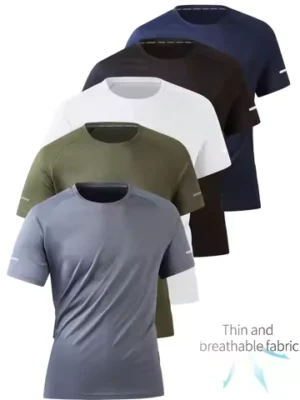 Fitness clothing, men's marathon professional running training ice silk short-sleeved quick-drying sports T-shirt